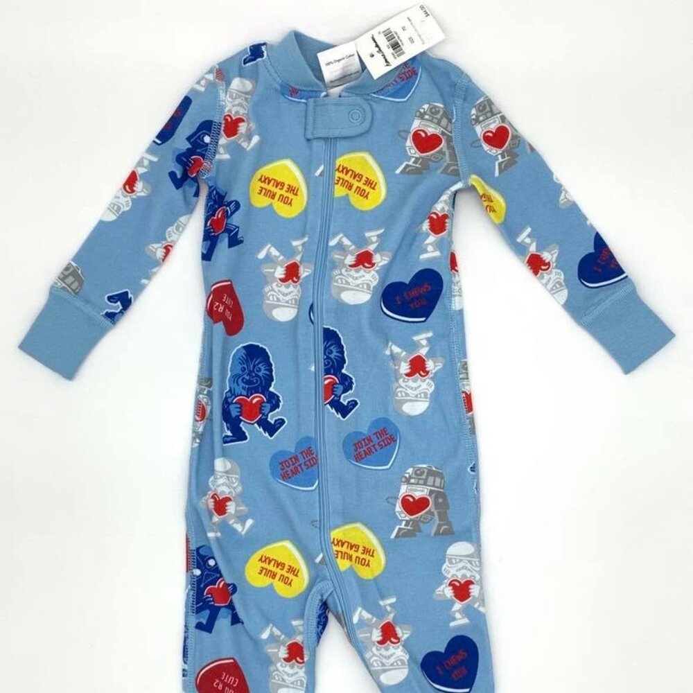 Hanna Andersson Star Wars Candy Hearts Valentine's Day Sleeper. NWTs. Size 70
